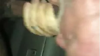 60 year old giving bj in the car